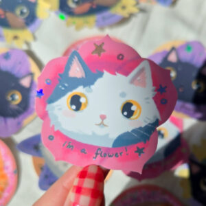 I'm a Flower! Chonky Cat Vinyl Sticker Moomoo - Image 3
