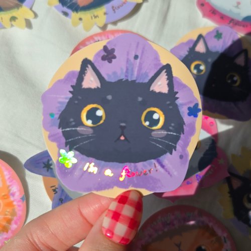 I'm a Flower! Chonky Cat Vinyl Sticker Nyap