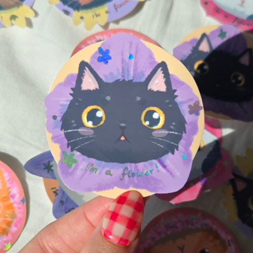 I'm a Flower! Chonky Cat Vinyl Sticker Nyap