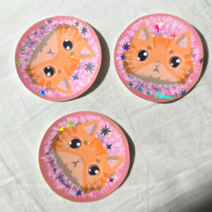 I'm a Flower! Chonky Cat Vinyl Sticker Orenji - Image 2