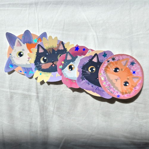 I'm a Flower! Chonky Cat Vinyl Sticker Moomoo
